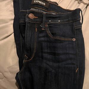 Express Mid Rise Dark Blue Leggings